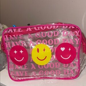 Clear Smiley Face Cosmetic Bag